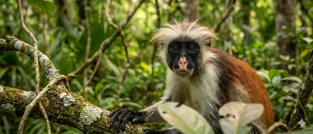 Image of red colobus monkey in jozani forest